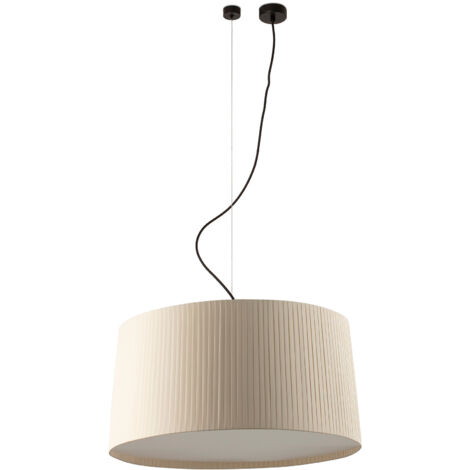 Faro Samba Offset Zylindrische Pendel-Deckenleuchte Mattschwarz, Beige 3x E27