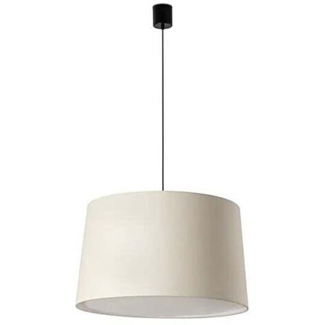 Faro Samba Offset Zylindrische Pendel-Deckenleuchte Mattschwarz, Leinen 3x E27