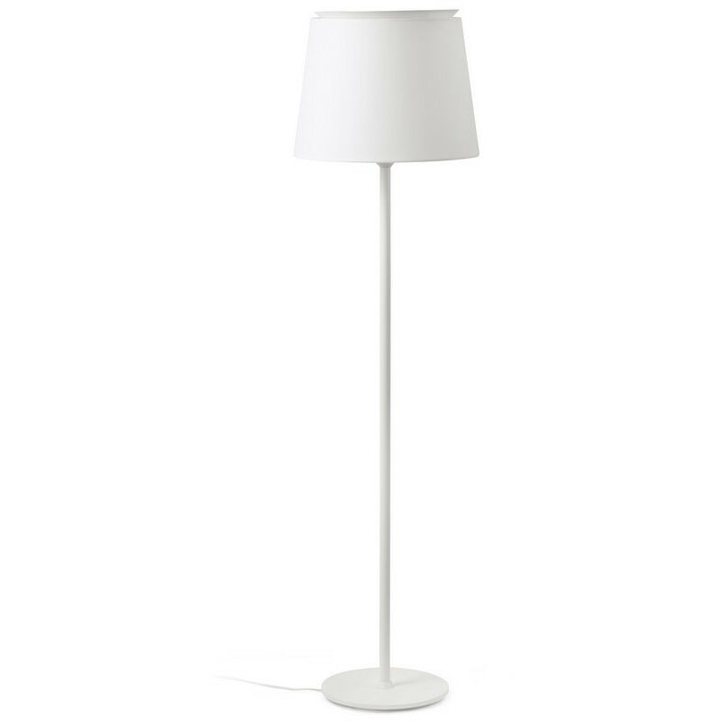 Faro savoy - Floor Lamp Round Tappered Shade White, E27