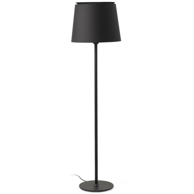 Faro savoy - Floor Lamp Round Tappered Shade Black, E27