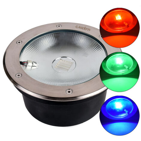 FARO SEGNAPASSO LED COB CALPESTABILE 30W RGB - IN ACCIAIO E VETRO TEMPERATO PER VIALI GIARDINI E INGRESSI