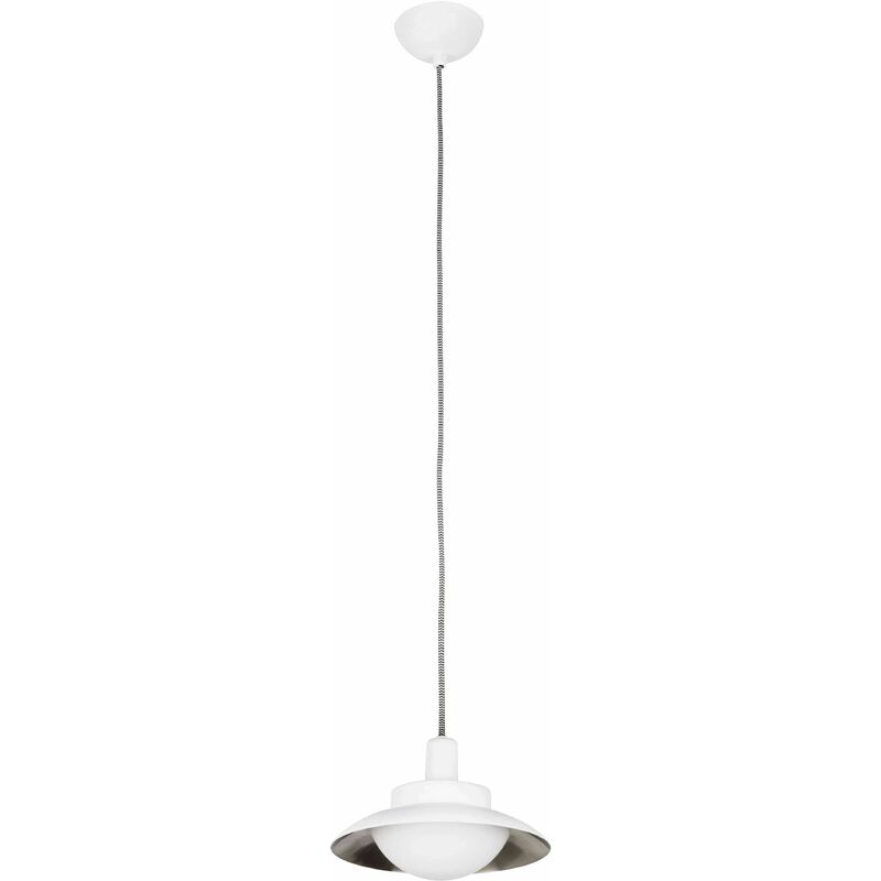 08-faro - White pendant light Side 1 bulb