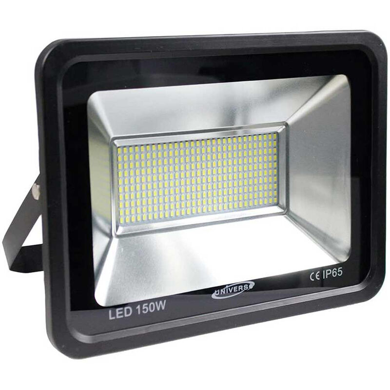 Image of Faro slim led esterno ip65 scocca nera 150 watt luce calda 3000k illuminazione esterni luce