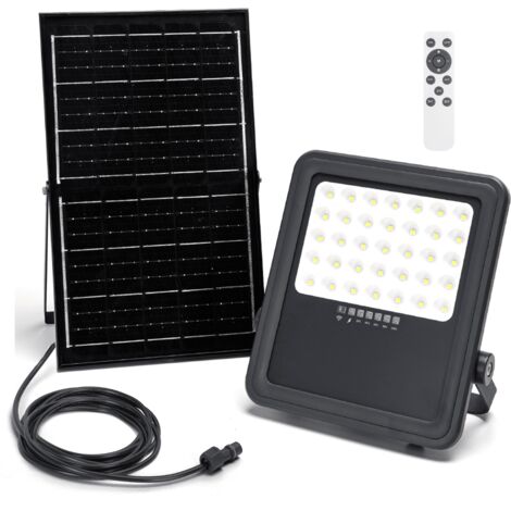 FARO SOLARE 200W LED CON PANNELLO FARETTO CREPUSCOLARE TELECOMANDO IP66