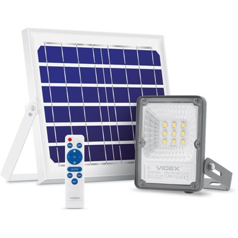 Faro solare LED 600lm con sensore e telecomando IP65 Videx