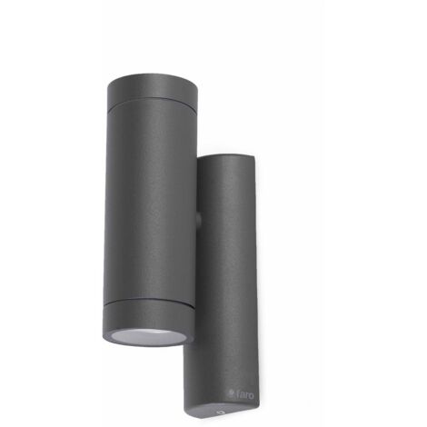 Faro Steps - Applique murale extérieure à 2 ampoules gris foncé IP44, GU10