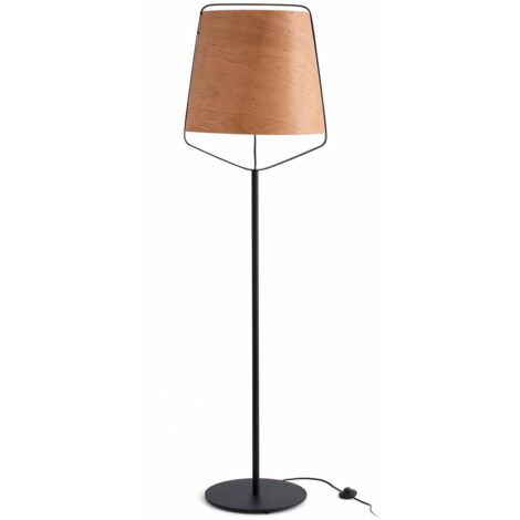 Faro Stood - Lampada da terra 1 luce Nero, Legno, E27