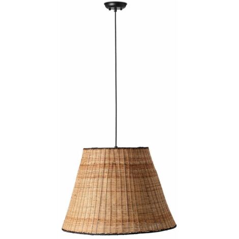Faro SUMBA Schwarze Rattan-Kuppel-Pendelleuchte 3000K