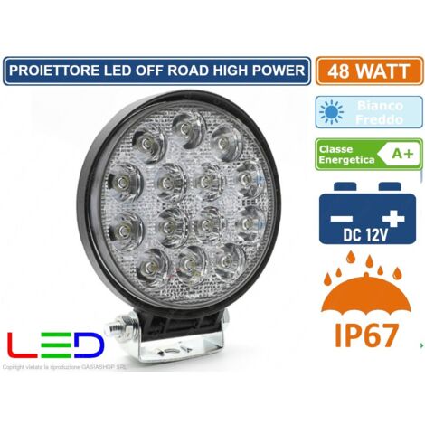FARO SUPPLEMENTARE PROFONDITA' AUTO FUORISTRADA 12V TONDO 14 LED 42W 6000K IP67