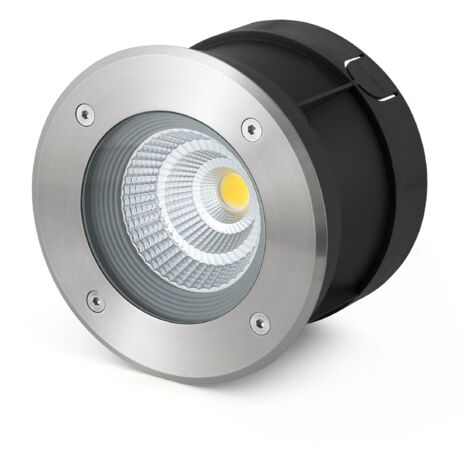 Faro Suria-12 - Projecteur encastré extérieur à LED à angle de faisceau étroit, nickel mat IP67