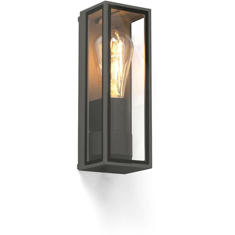 Faro Tamashi - Outdoor Box Wall Lamp Dark Grey 1x E27 IP65