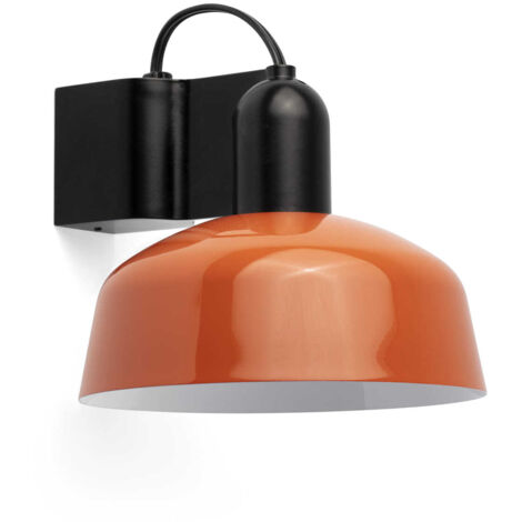 Faro Tatawin Aplique de pared Dome Negro, Naranja rojizo brillante 1x E27