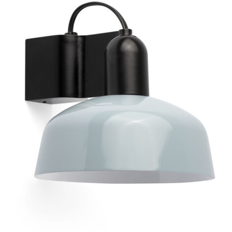 Faro Tatawin Applique murale dôme noire, bleu gris brillant, 1x E27