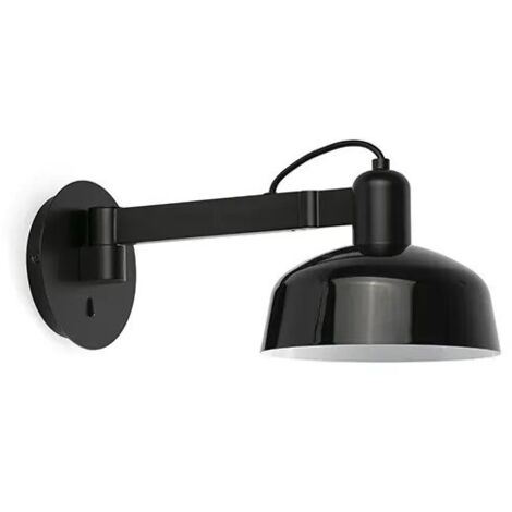 Faro Tatawin Arm Applique murale dôme, noir brillant, 1x E27