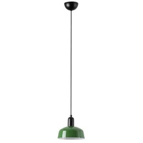 Faro Tatawin Kleine kuppelförmige Pendelleuchte, Schwarz, Grün glänzend, 1x E27