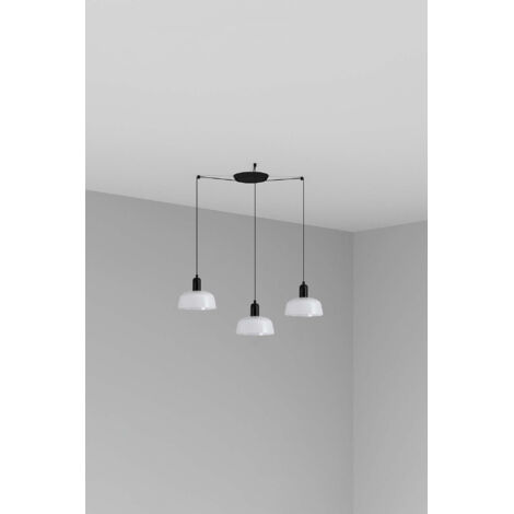 Faro Tatawin Lampada a sospensione a grappolo piccola, nera, bianco lucido, 3x E27