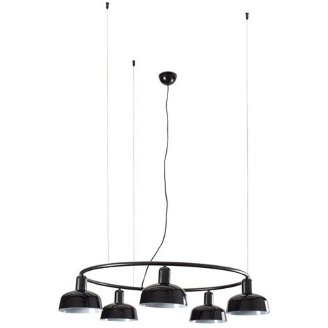 Faro TATAWIN Lámpara de techo colgante cilíndrica pequeña de 5 luces negro satinado