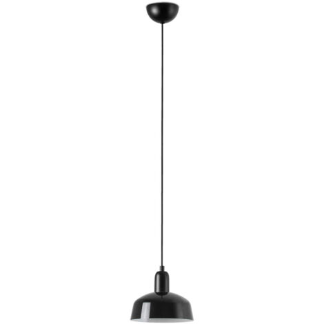Faro Tatawin Lámpara de techo colgante de cúpula pequeña, color negro brillante, 1 bombilla E27