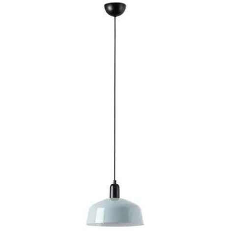 Faro Tatawin Mittlere kuppelförmige Pendel-Deckenleuchte Schwarz, Graublau glänzend 1x E27