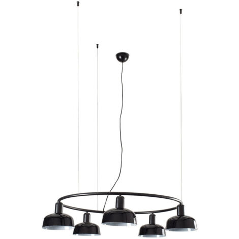 Faro TATAWIN Piccola plafoniera cilindrica a 5 luci satinata nera