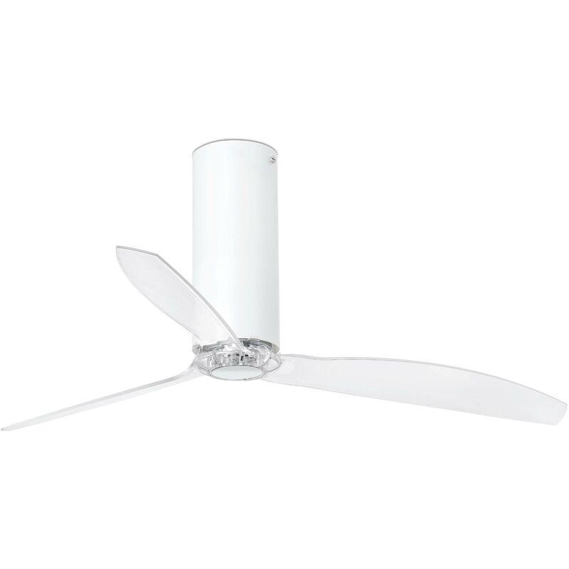 Faro Tube - Medium Ceiling Fan with / without Light Matt White, Clear