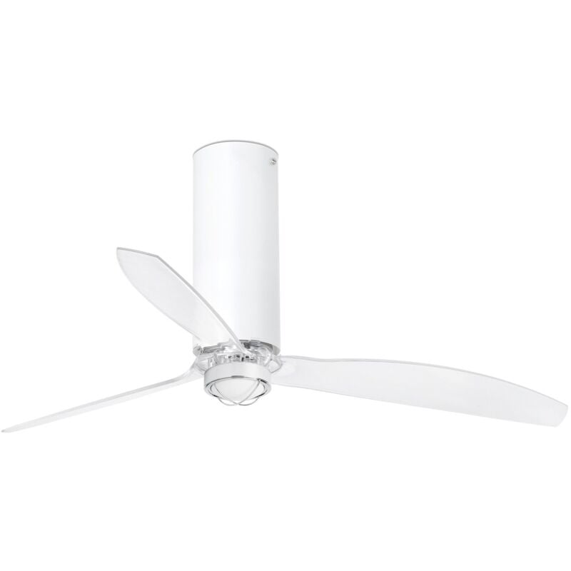 

Faro Barcelona - TUBE FAN Ventilador de techo blanco mate/transparente con motor DC con luz - BLANCO MATE