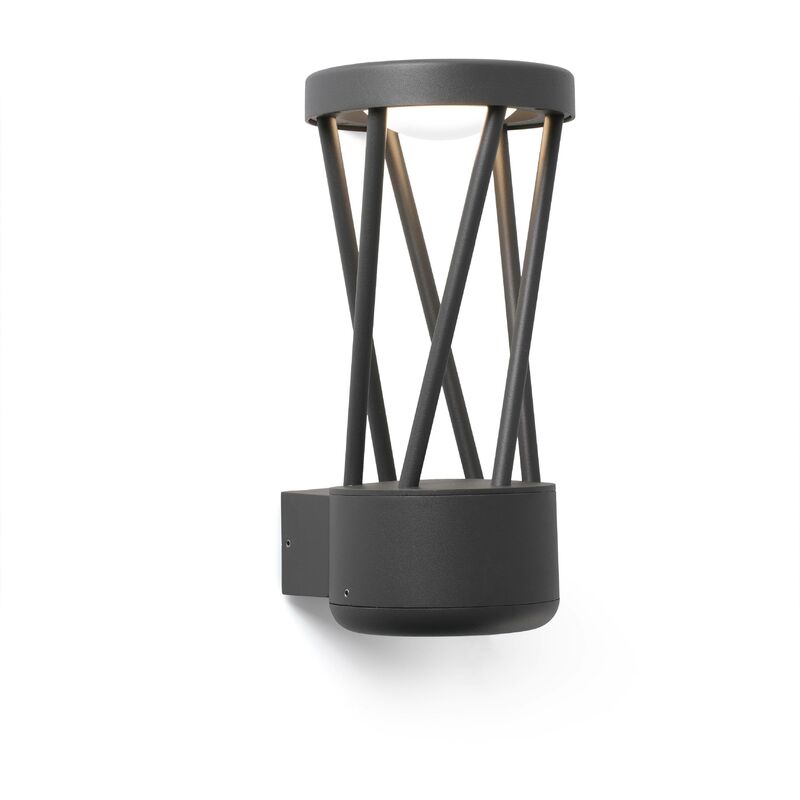 Faro Twist - Outdoor Led Dark Grey Wall Light 10W 3000K IP65