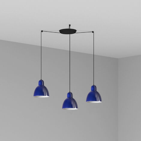 Faro Venice Lámpara Colgante Cluster Drop 3 Luces Azul Cobalto
