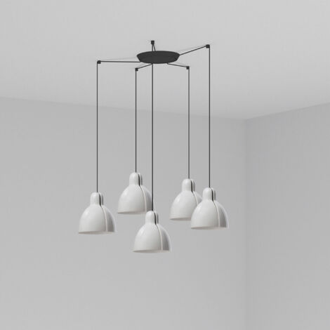 Faro Venice Lámpara colgante de 5 luces en forma de gota de racimo blanco