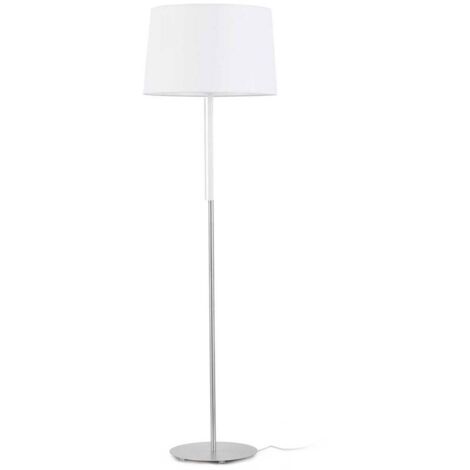 Faro Volta - Lampada da terra 1 luce Bianco, Nichel, E27