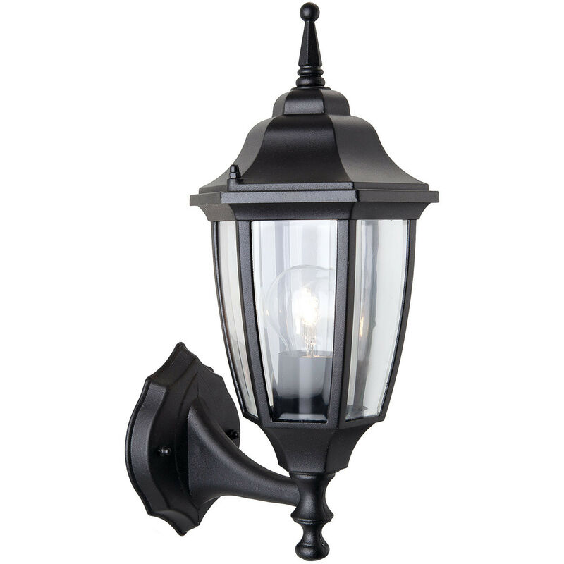 Firstlight Faro Traditional Style Uplight Lantern In Black And Clear