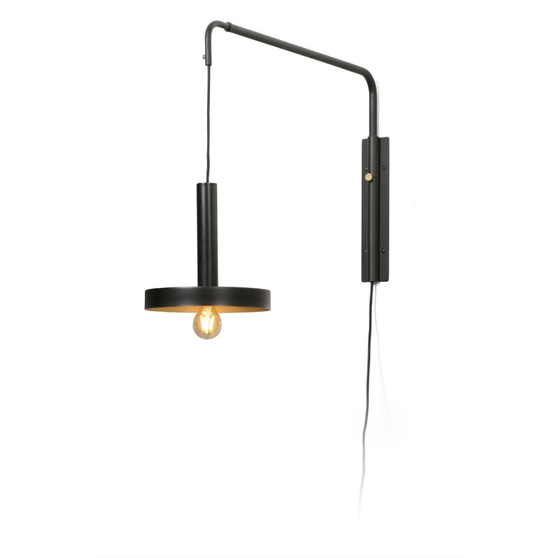 Faro Barcelona - Faro whizz - Wall Light Extendable Black, Satin Gold 1x E27