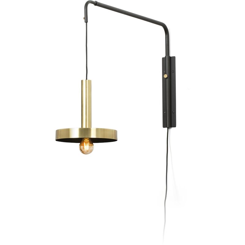 Faro Barcelona - Faro whizz - Wall Light Extendable Satin Gold, Black 1x E27