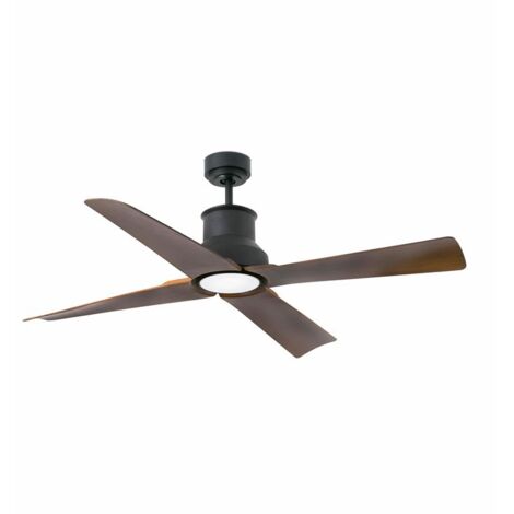 Faro WINCHE LED Ventilador de techo marrón con motor DC, 3000K, IP44