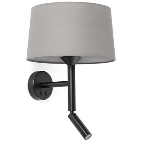 Faro Windsor Aplique de pared de lectura negro, gris, 1x E27