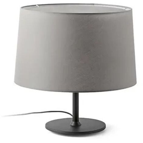 Faro Windsor Lampada da tavolo con paralume tondo affusolato nero, grigio 1x E27