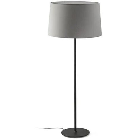 Faro Windsor Lampada da terra con paralume conico nero, grigio 1x E27