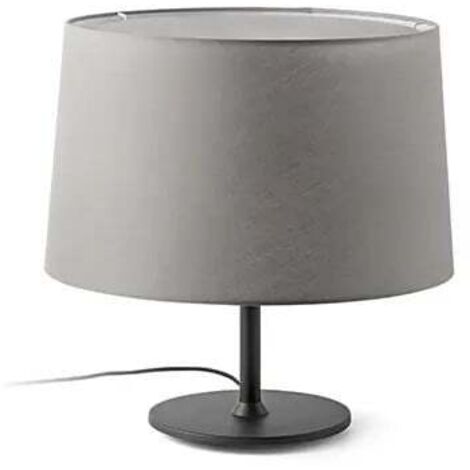 Faro Windsor Tischleuchte mit rundem konischem Schirm Schwarz, Grau 1x E27