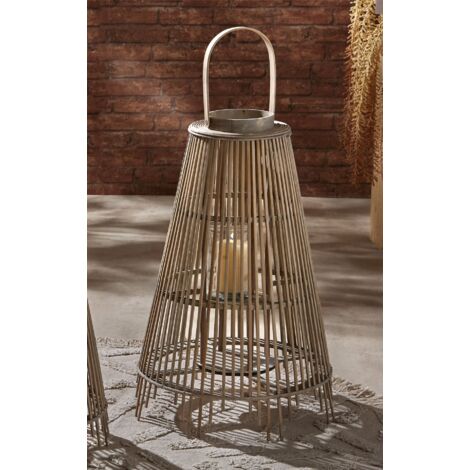 Farol Conic Listones Gris 59 Cms. 41Dx59 Cms