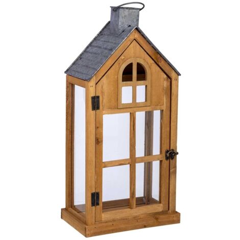 Farol de madera 25x15x53h cm