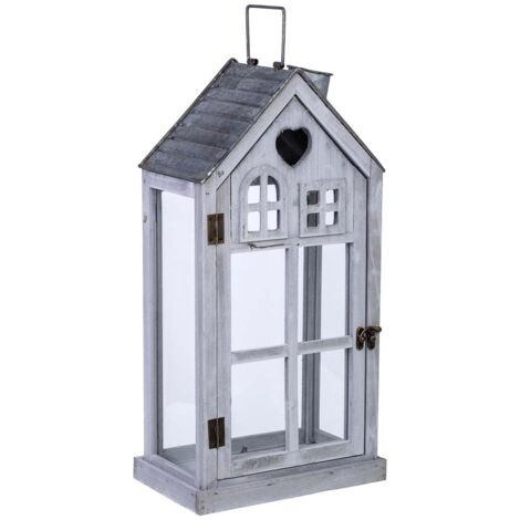 Farol de madera 25x15x53h cm