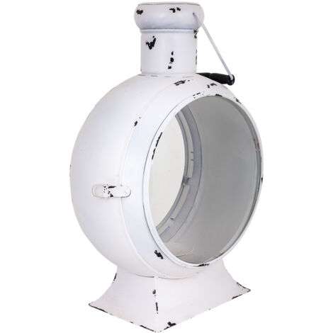 Farol de metal blanco 25x38x55
