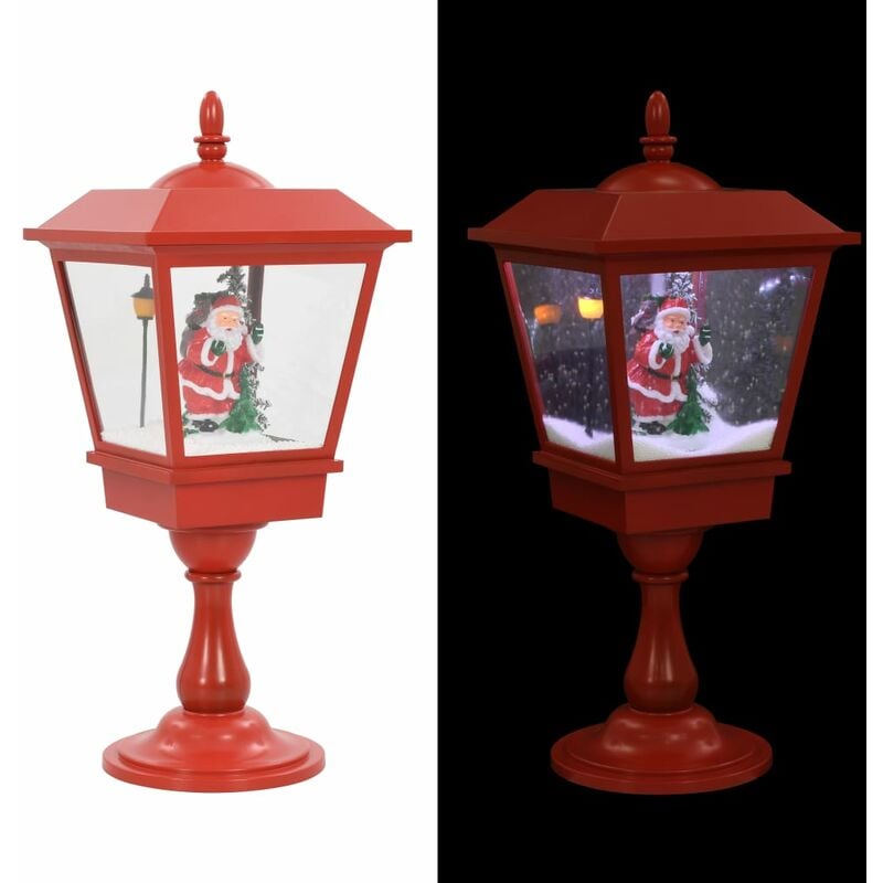 

vidaXL Farol de Navidad con base Papá Noel y LED 64 cm - Rojo