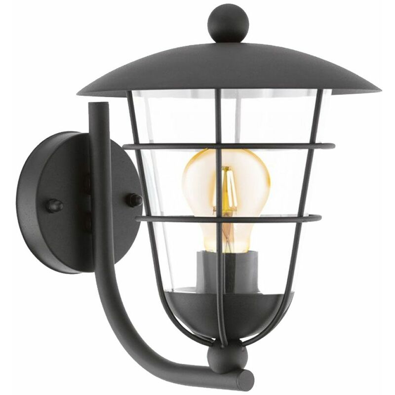 

Farol de pared VINTAGE luz exterior fachada jardín lámpara ALU negro en un juego que incluye bombillas LED