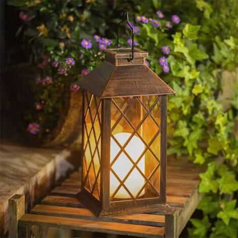 Farol de vela solar con efecto vela, decoración de jardín (paquete de 1)