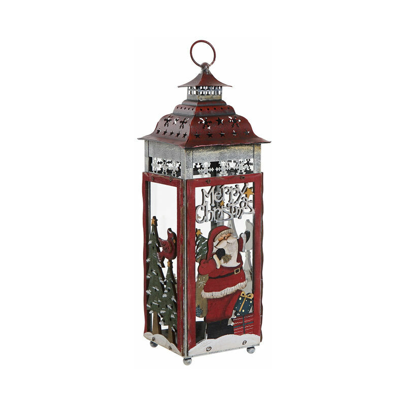 

Farol DKD Home Decor Papá Noel Blanco Rojo Metal (13 x 13 x 39 cm)