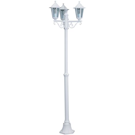 Farol jard 3 focos e-27 3x60w alu bl orlando luxform
