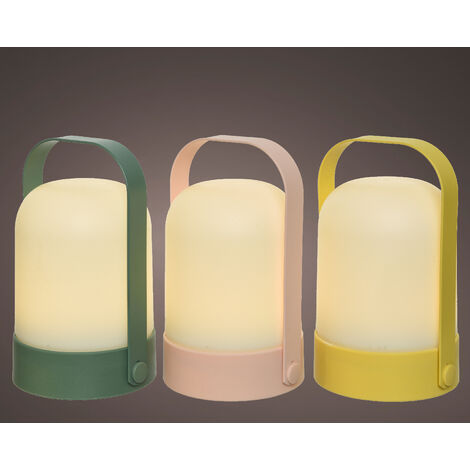 Farol LED plástico redondo exterior 3 colores surtidos D15x21h cm