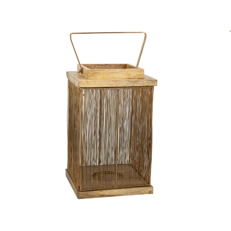 Farol Madera/Metal Dorado 311019