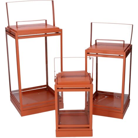 Farol metal naranja 1-3 cm18x18h36,3-42,5